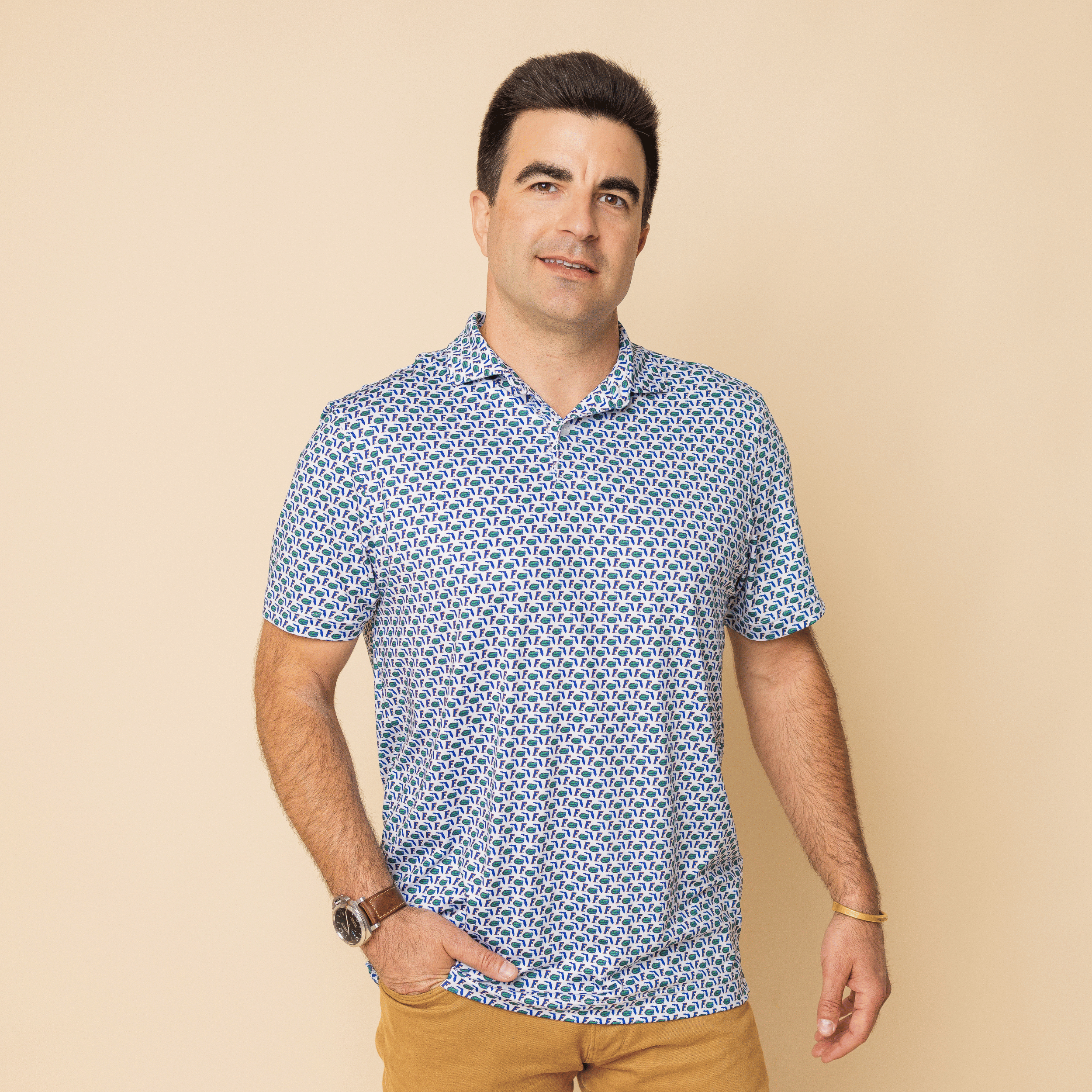 The UF Old Florida Print Polo